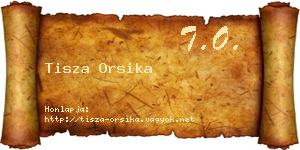 Tisza Orsika névjegykártya